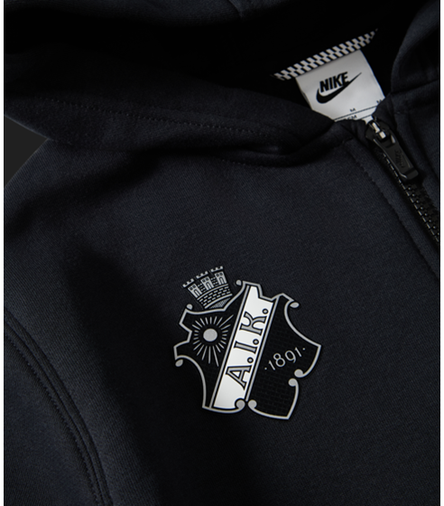 NIKE ZIPHOOD SVART/VIT SKÖLD - JUNIOR